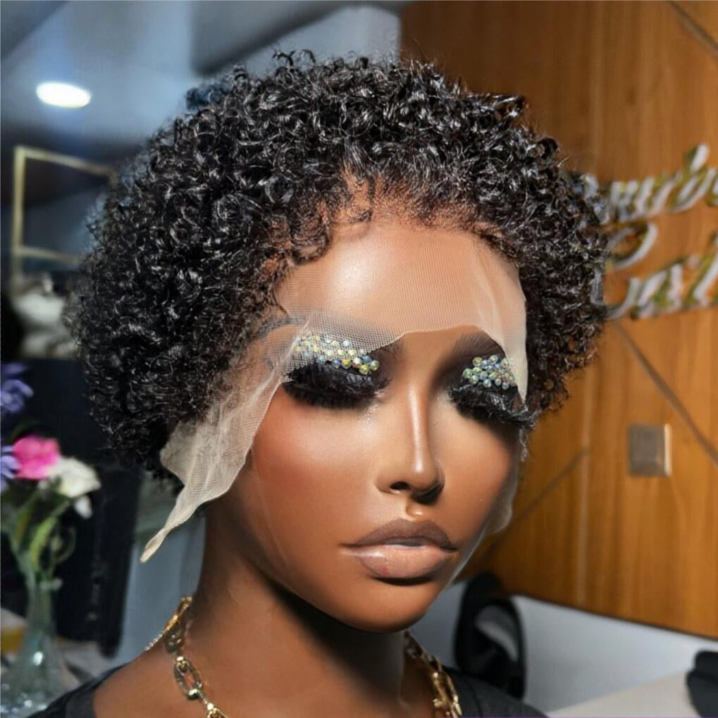 Ventilated Realistic Curly Edges 13x4 Lace Wig Instyle wig