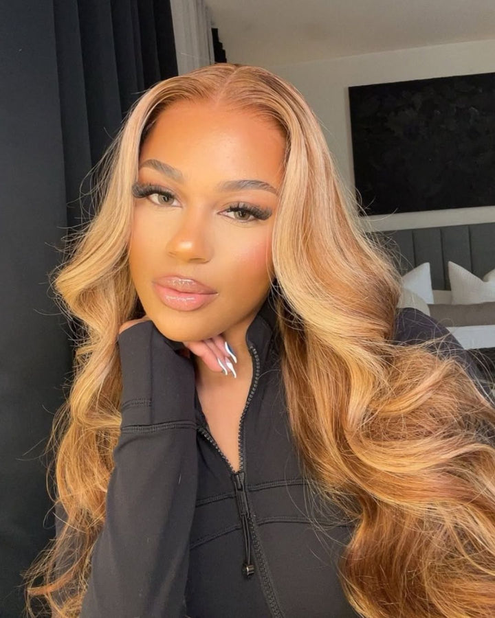 Honey Blonde Body Wave 5x5 Lace Closure Wig
