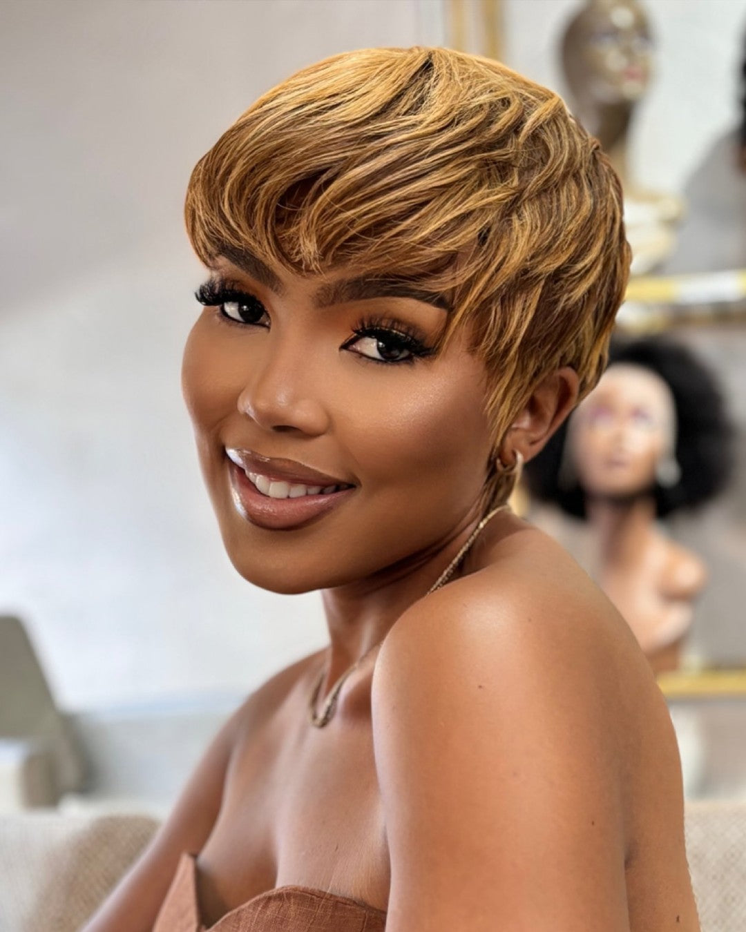 Wear & Go Straight Hair Pixie Bob Bangs Wig