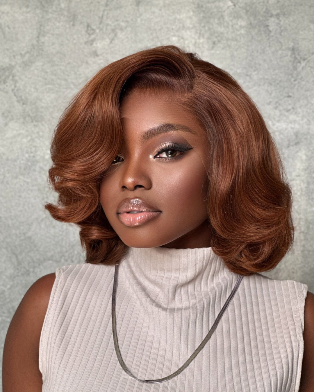 Brown Short Cut Layered Bob 13x4 Lace Front Wig