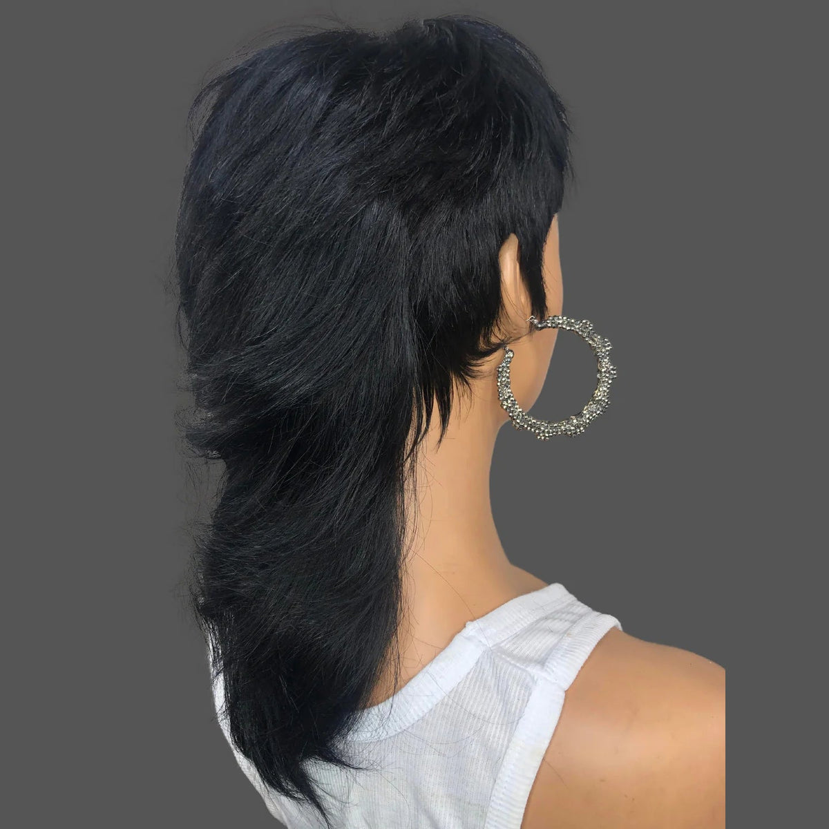 Short Glueless Mullet Wigs For Women Girls 80s 90s Human Hair Natrual Instyle wig