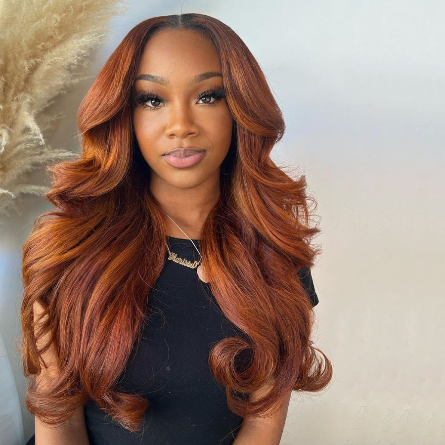 Paprika And Ginger Mixed Color 5x5 Lace Closure Wig