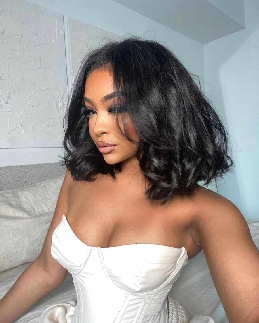 Put on & Go Beach Wavy Kinky Edges Precut Lace Wig