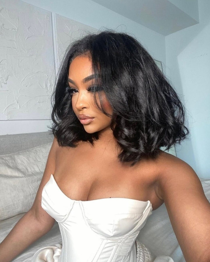 Put on & Go Beach Wavy Kinky Edges Precut Lace Wig