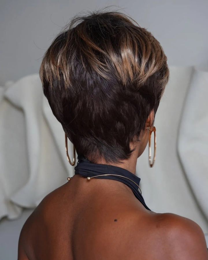 Wear & Go Dark Blonde Highlighted Pixie Short Wig
