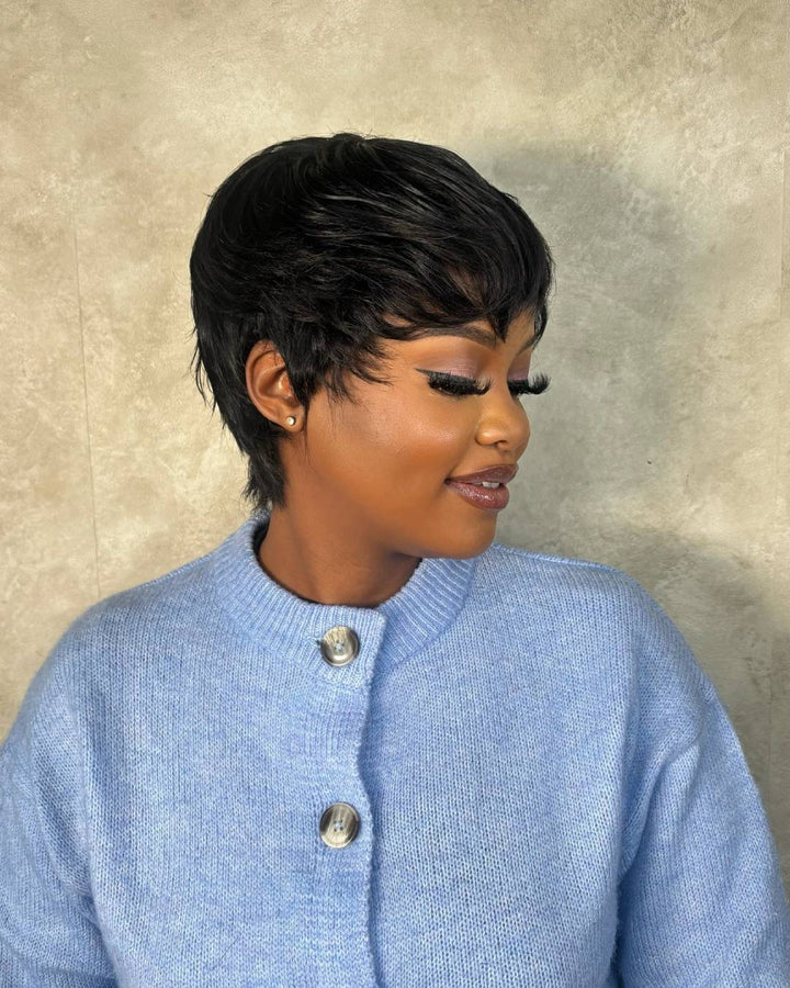 Wear & Go Straight Hair Pixie Bob Bangs Wig