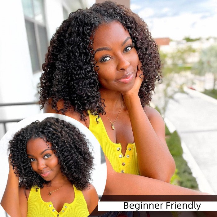 No Leave Out Beginner Friendly V Part Kinky Curly Wig