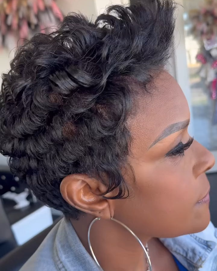 Short Hairstyle Curly Hair Full Lace Wig