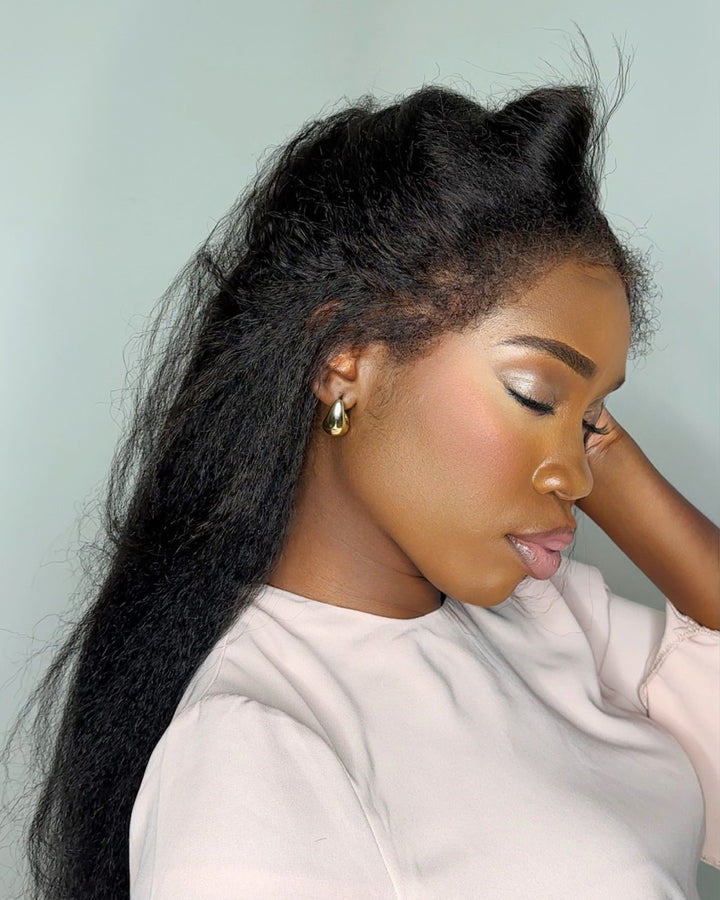 Realistic Hyperrealism Kinky Edges 13x4 HD Lace Front Wig