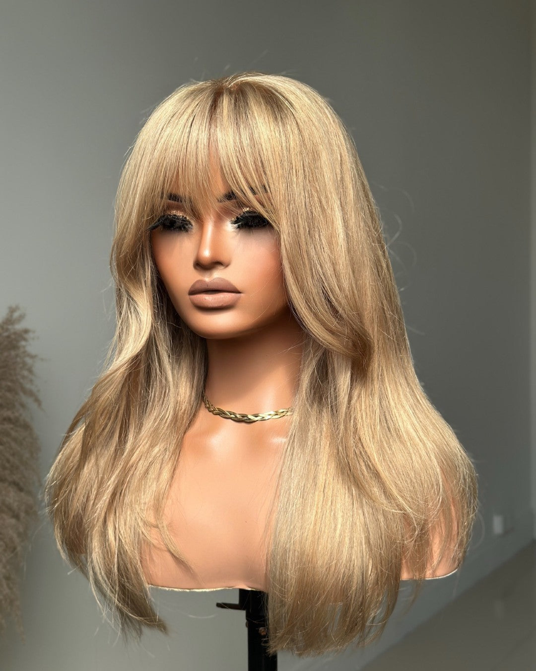 Glueless 613 Blonde Silky Straight Human Hair Wig With Bang