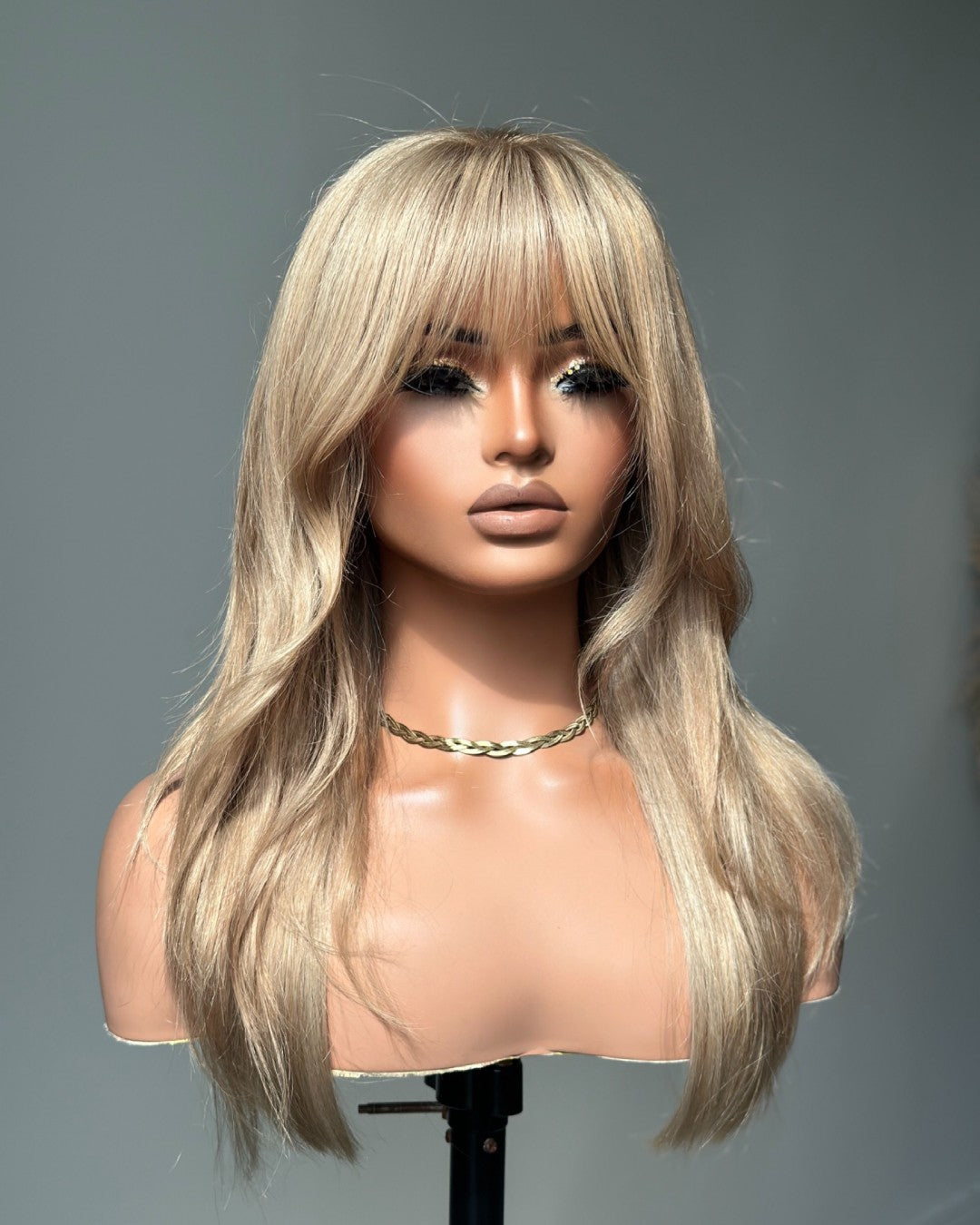 Glueless 613 Blonde Silky Straight Human Hair Wig With Bang