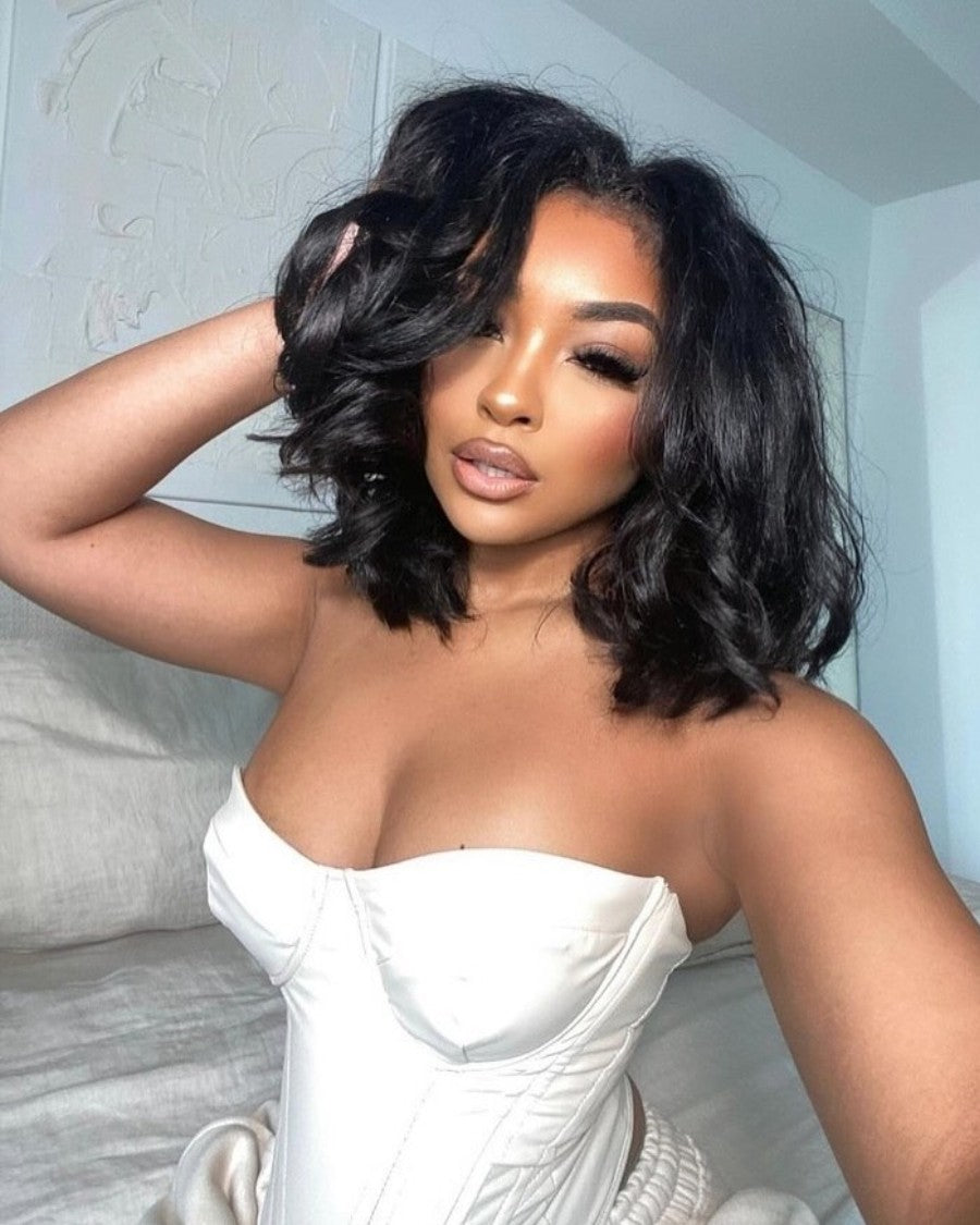 Put on & Go Beach Wavy Kinky Edges Precut Lace Wig