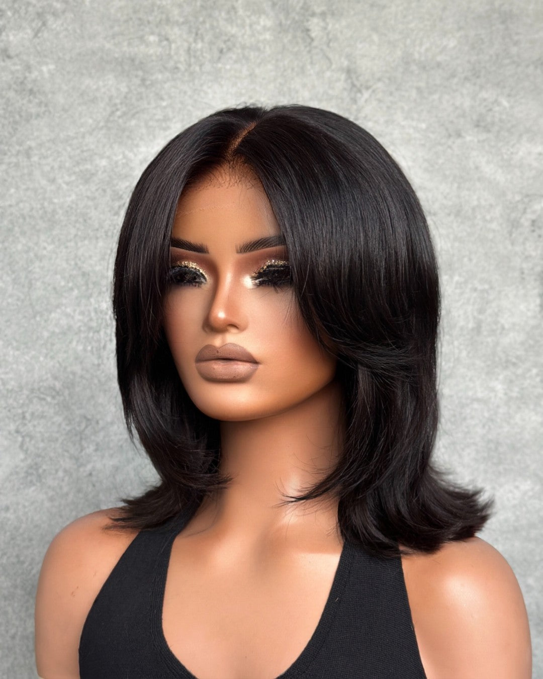 4x4 Lace Curtain Bang Undetectable Body Wave Wig