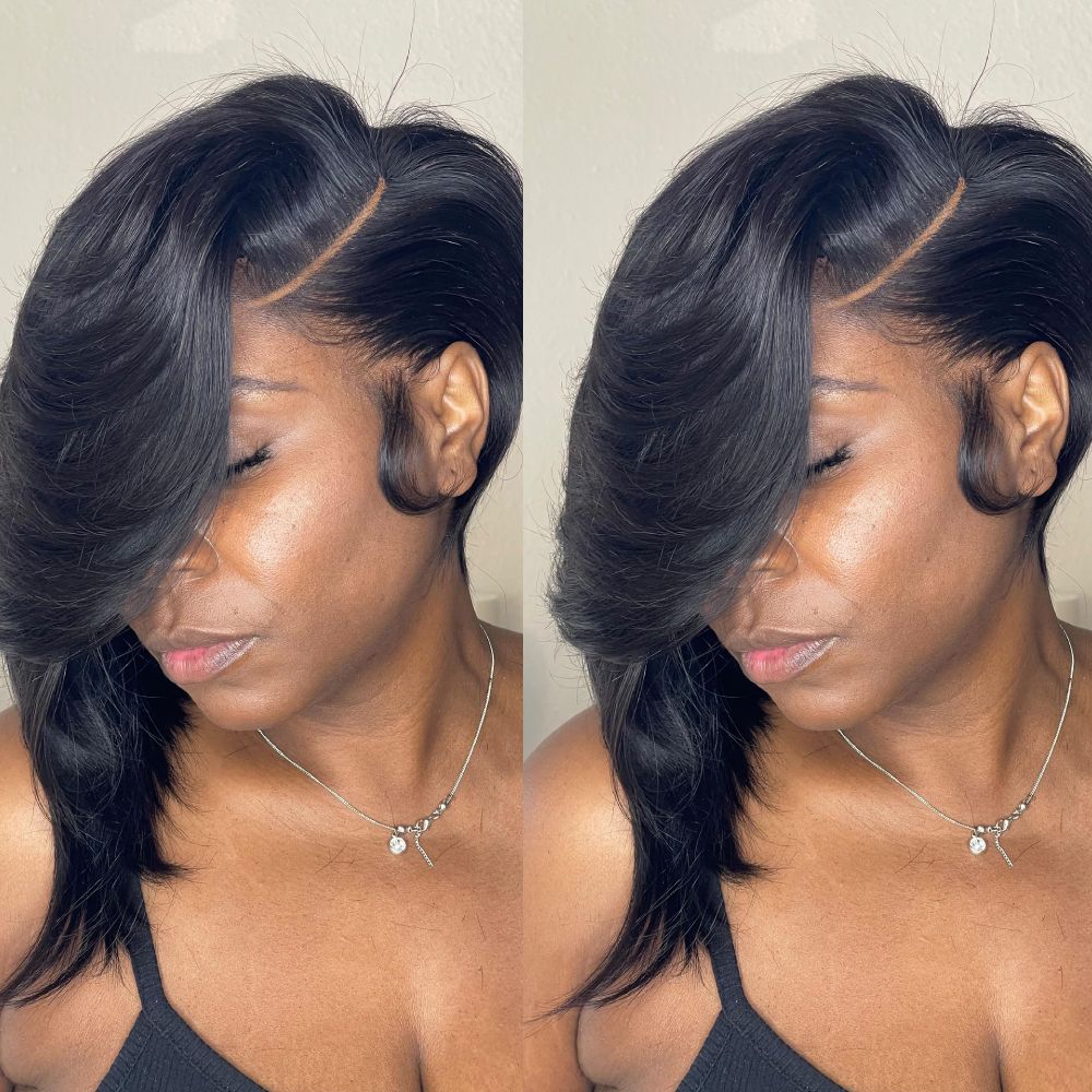 Asymmetrical Right Side Long Hair 13x4 Lace Frontal Wig Instyle wig