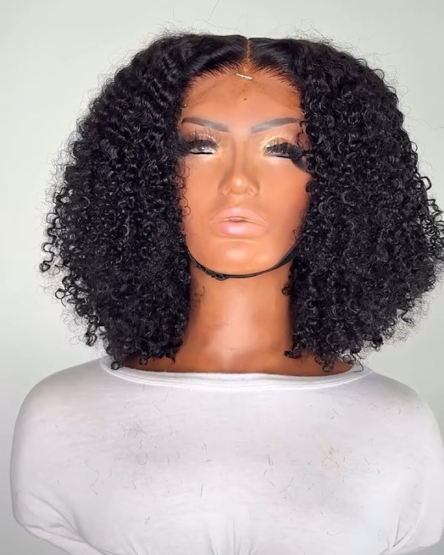 100% Virgin Remy Human Hair jerry Curly Curly 5x5 Lace Closure Wig