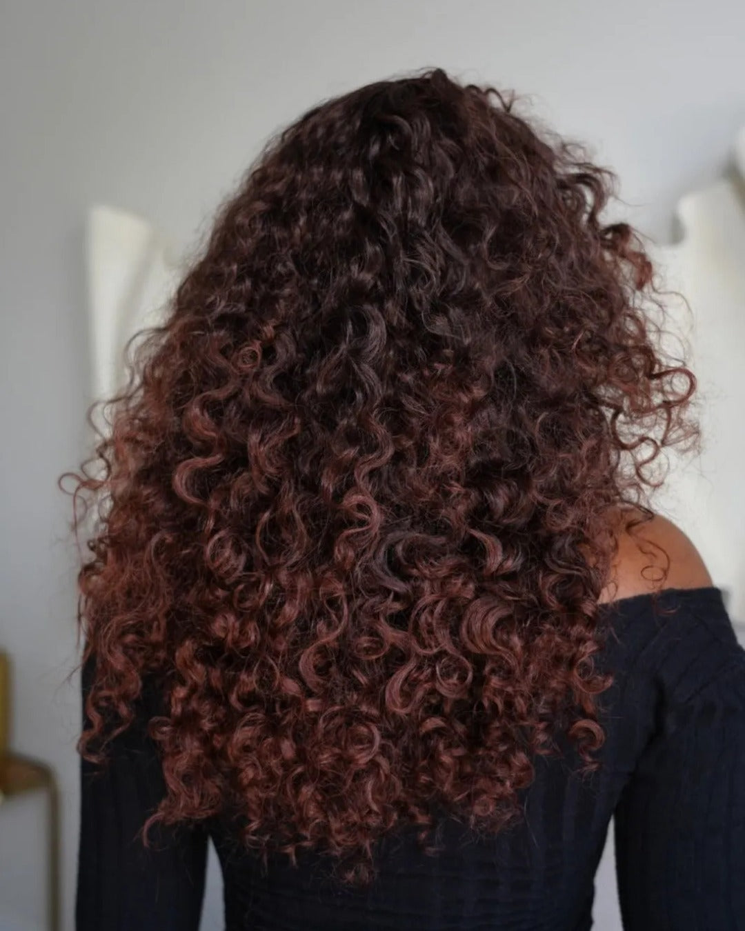 Purple Brown Curly Fluffy Bangs Wig