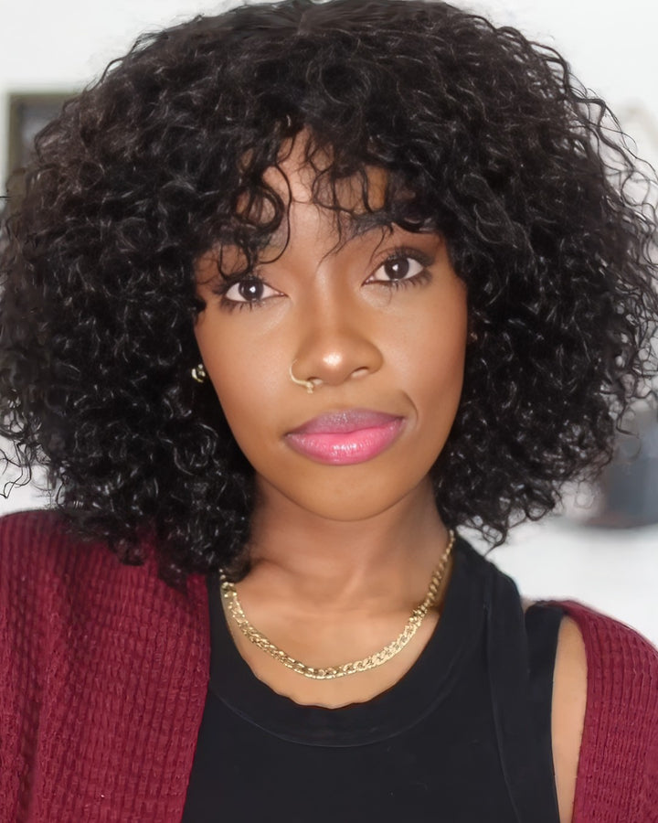 Rose Curly Double Drawn Fringe Wig