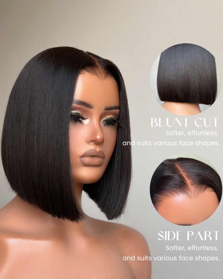Adjustable Cap Virgin Hair Bob HD Lace Wig Human Hair Wig