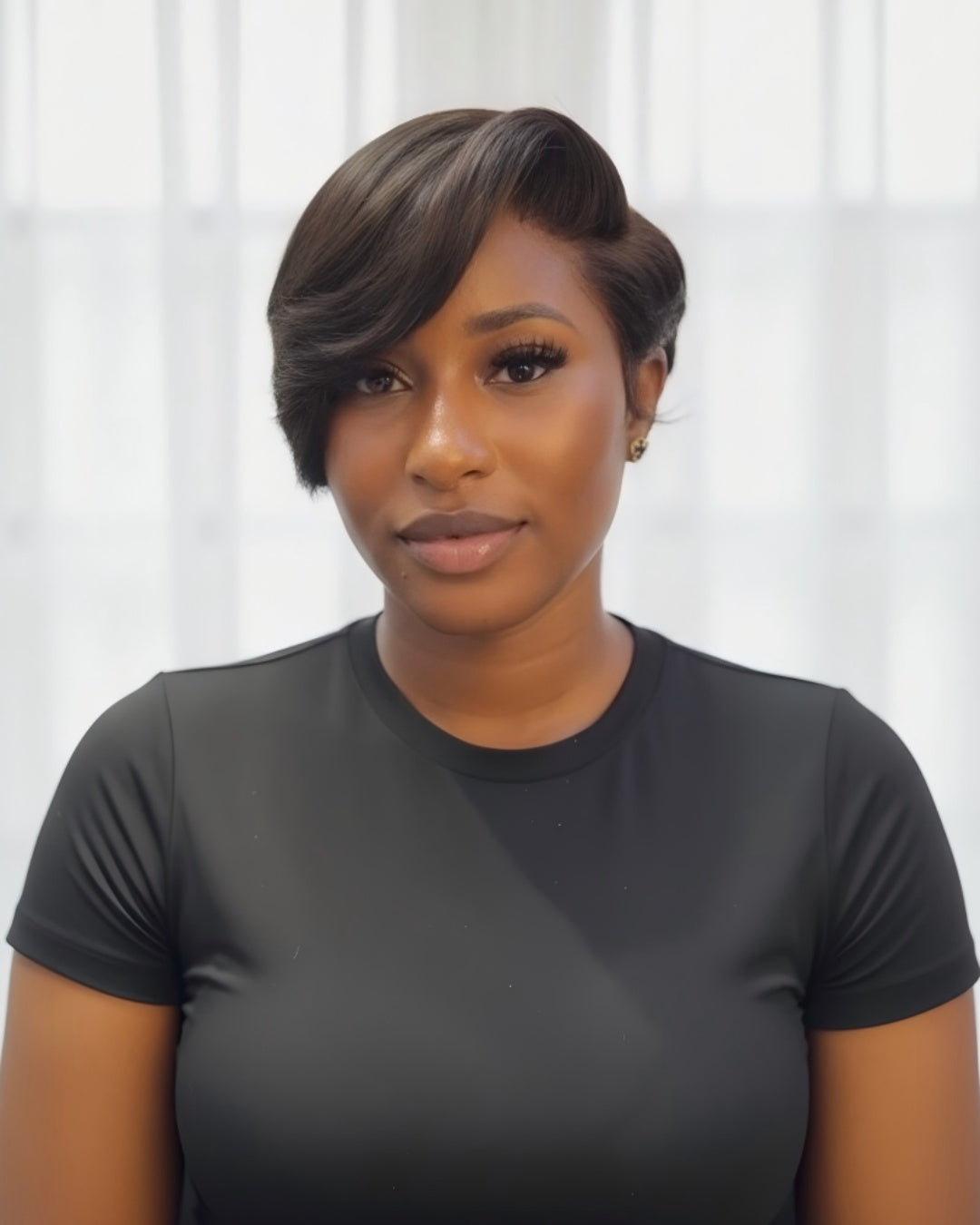 Long Bangs Short Pixie Cut 13x4 Lace Front Wig