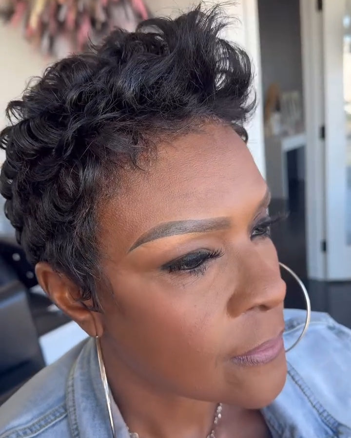 Short Hairstyle Curly Hair Full Lace Wig
