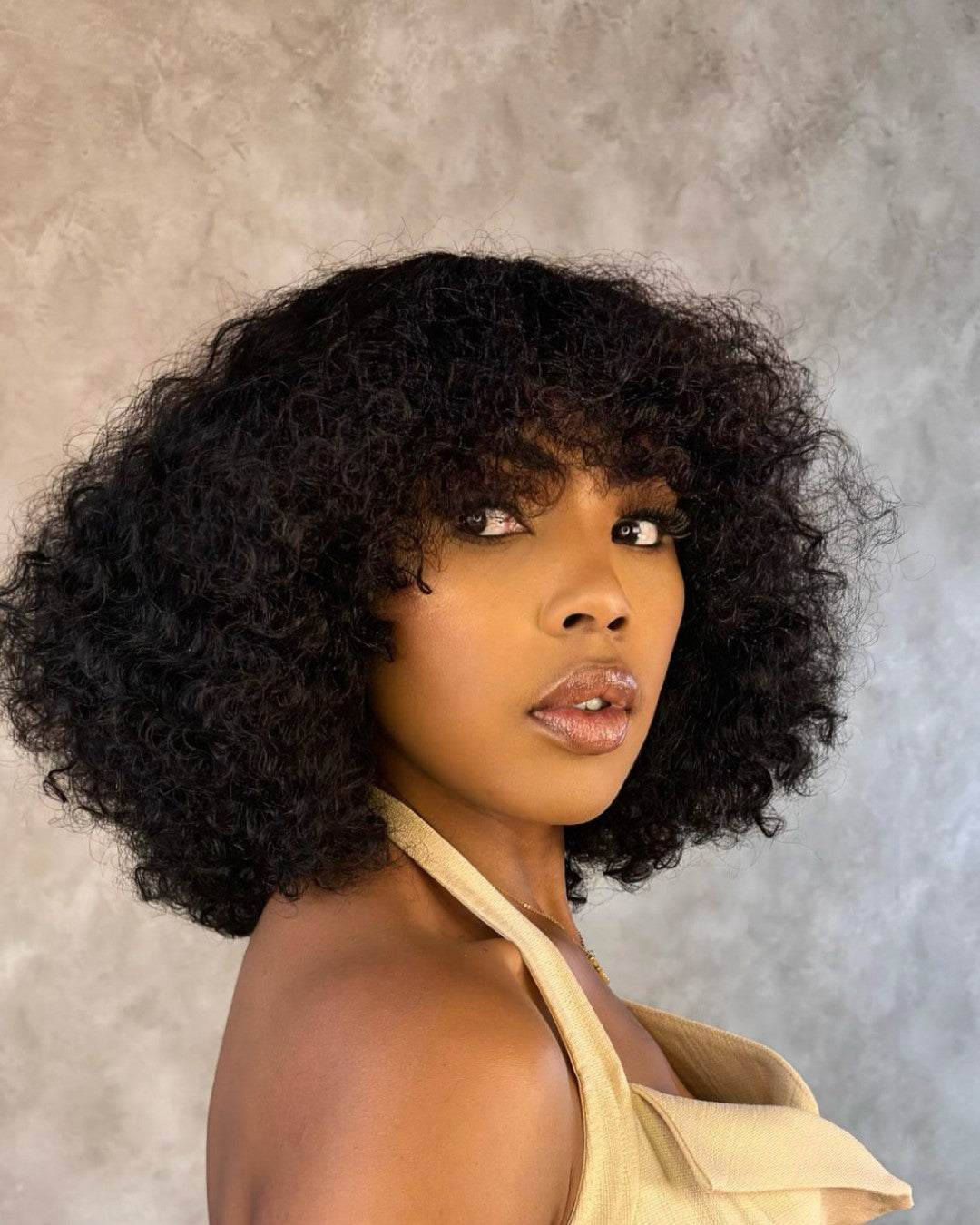 Rose Curly Double Drawn Fringe Wig