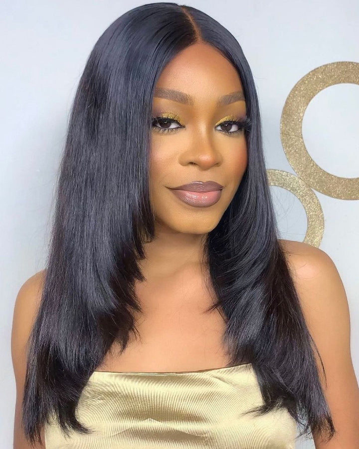 5x5 Lace Closure Trendy Layered Cut Wig