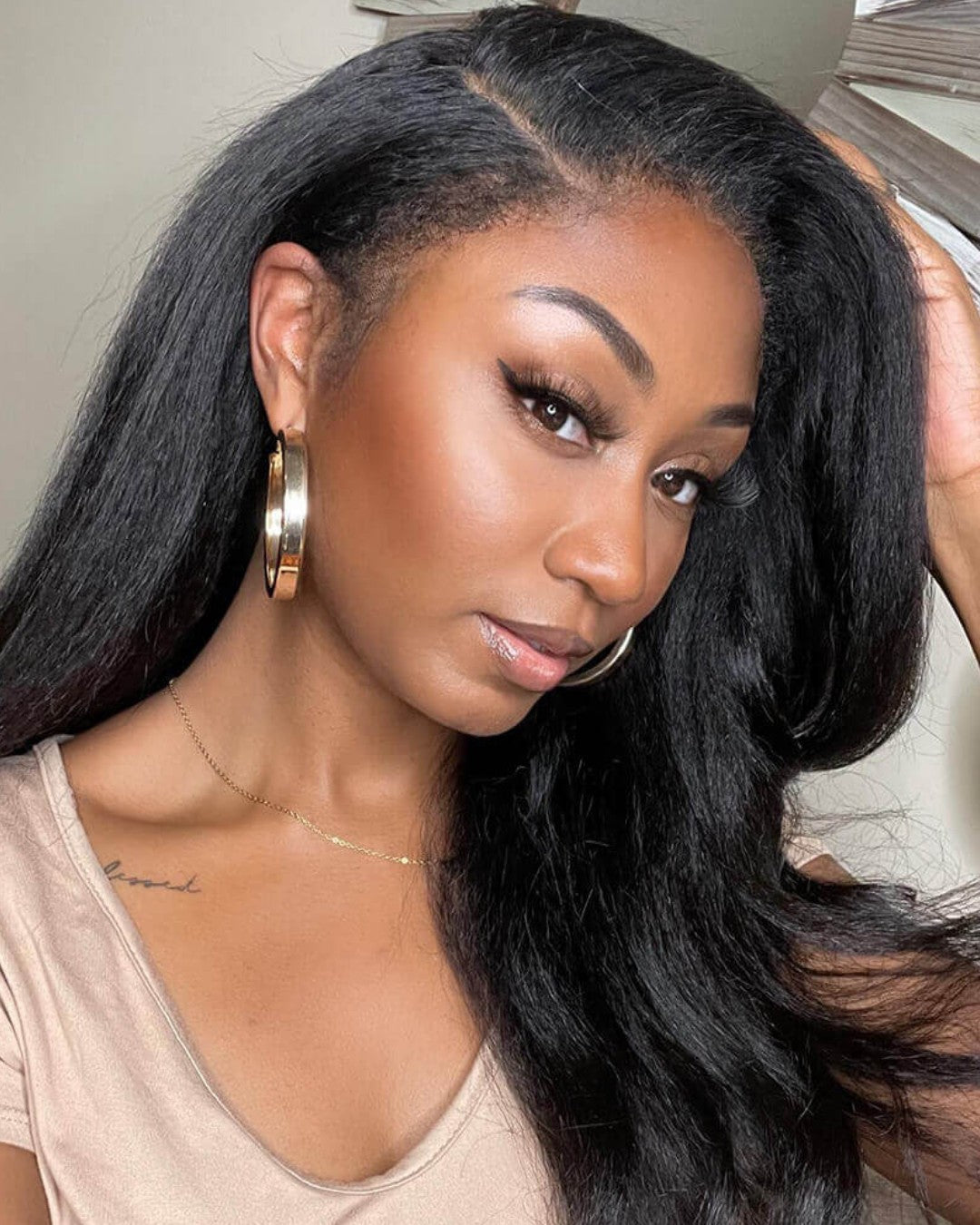 Realistic Hyperrealism Kinky Edges 13x4 HD Lace Front Wig