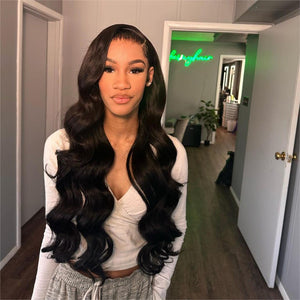 13x4 Lace Frontal Realistic Side Part Body Wave Wig
