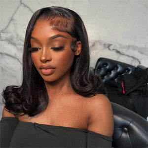 Trendy Style 13x4 Lace Frontal Straight Wig With Curly Hair Tail