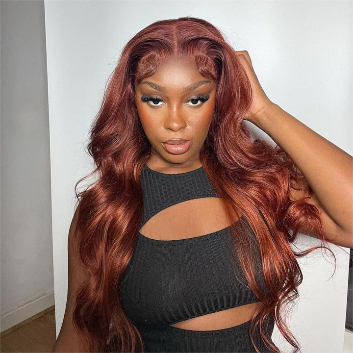 Reddish Brown Body Wave 13x4 Lace Frontal Wig