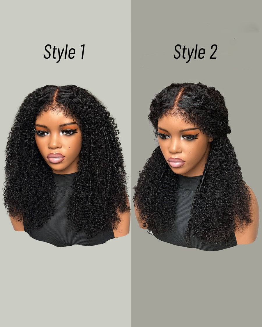 Hybrid Hairline Coily Curls 9x4 HD Lace Glueless Wig