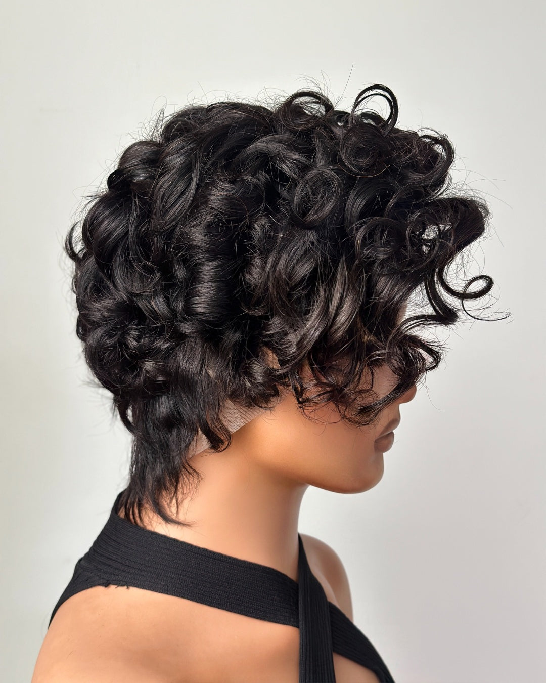 Full Lace Curly Finger Wave Short Glueless Wig