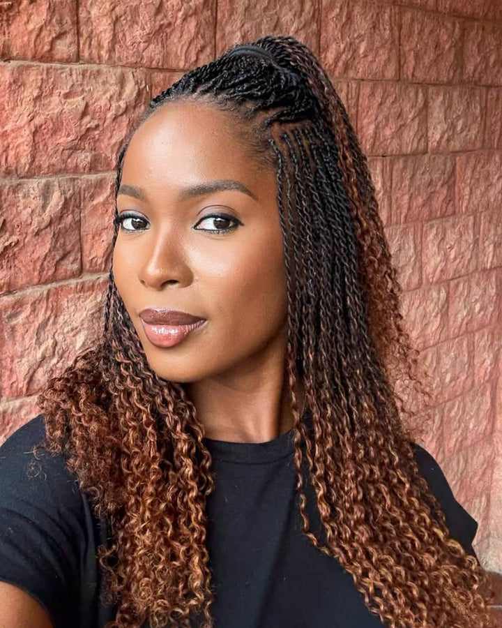 Ombre Honey Gold Full Lace island twists Knotless Braids Invisi Drawstring Wig