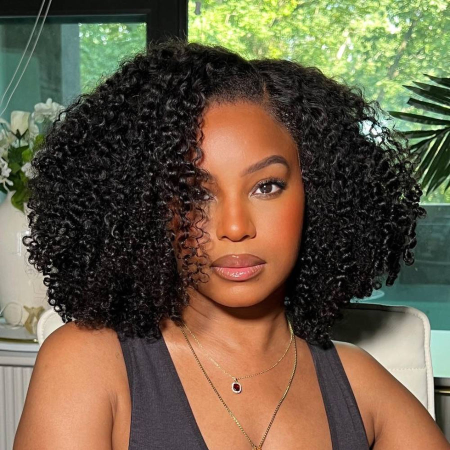 Natural Realistic Kinky Curly Hairline Wig