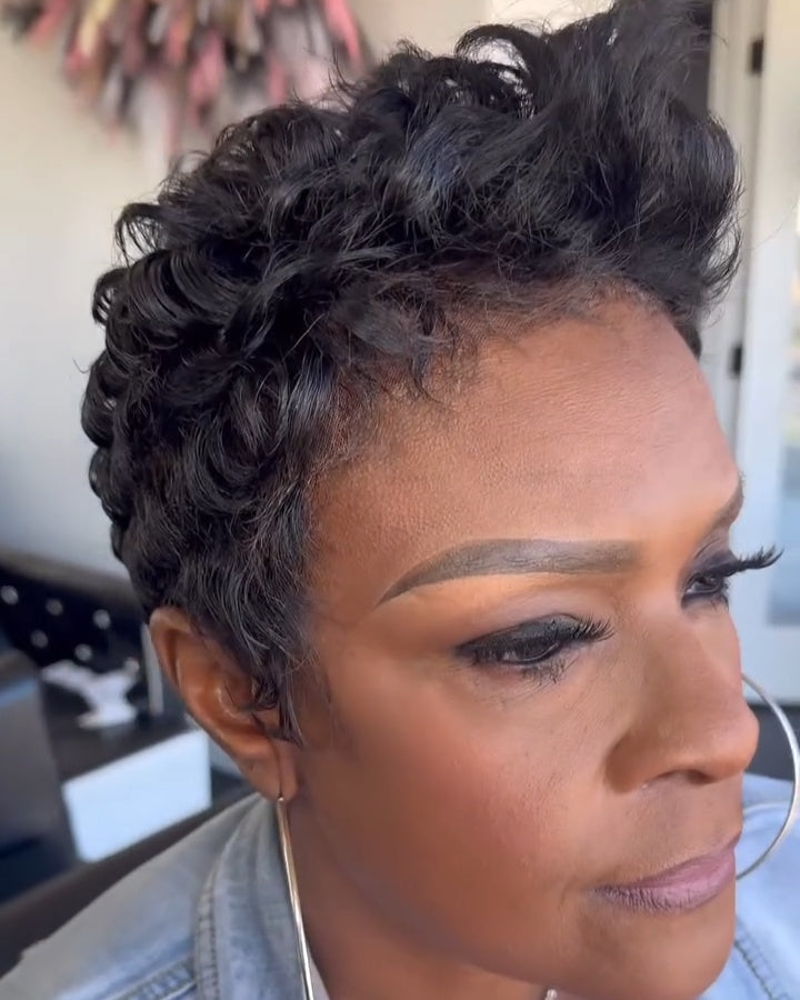 Short Hairstyle Curly Hair Full Lace Wig