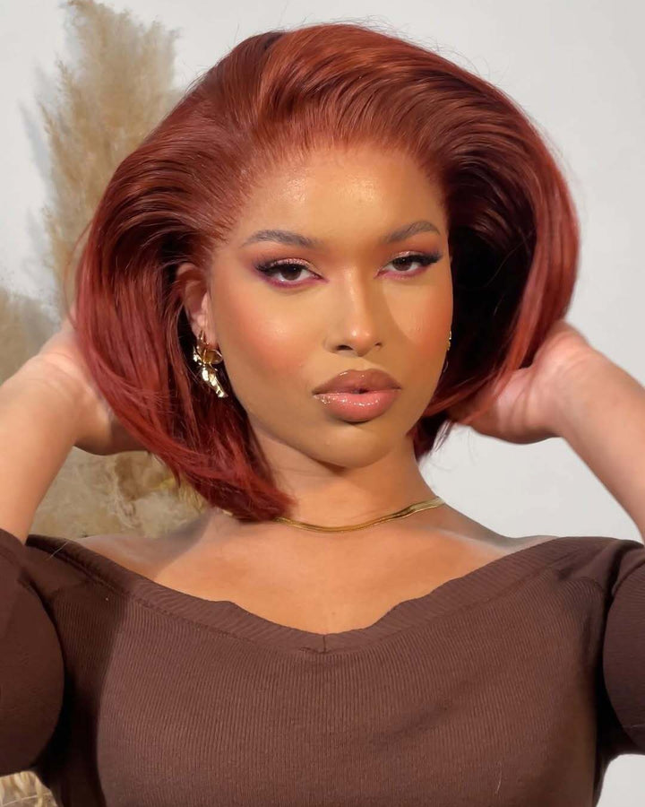 Red Ginger Color Layered 13x4 Lace Front Wig