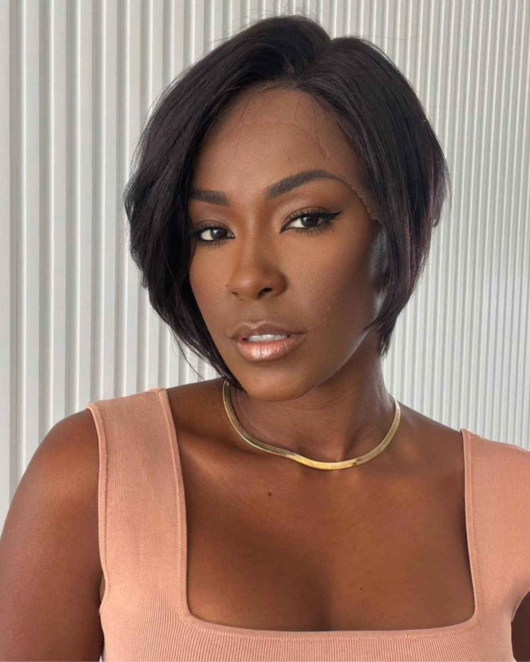 Short Hair Pixie Cut Style Side Long Bangs Wig