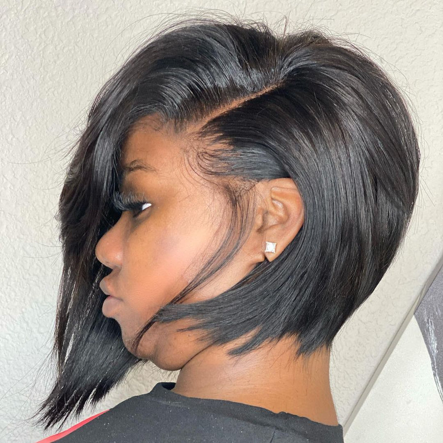 Asymmetrical Right Side Long Hair 13x4 Lace Frontal Wig