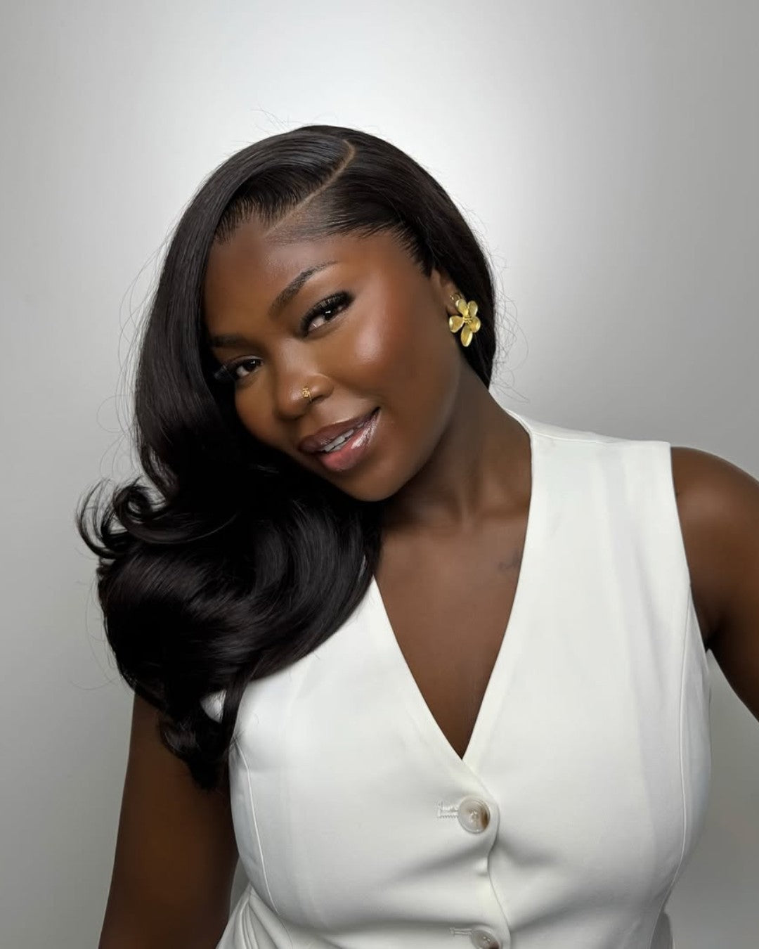 Pre-plucked Layered Wavy 13x4 Lace Front Wig