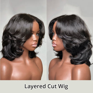 Wear & Go Layered Wavy Bob 5x5 Pre Cut Lace Wig
