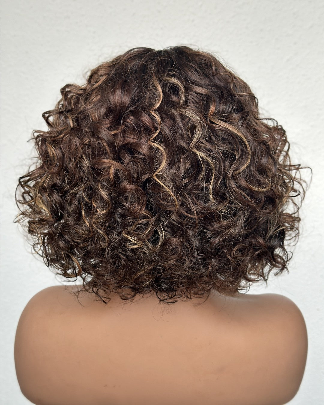 Put On & Go Short Blonde Highlights Curly Bob Wig