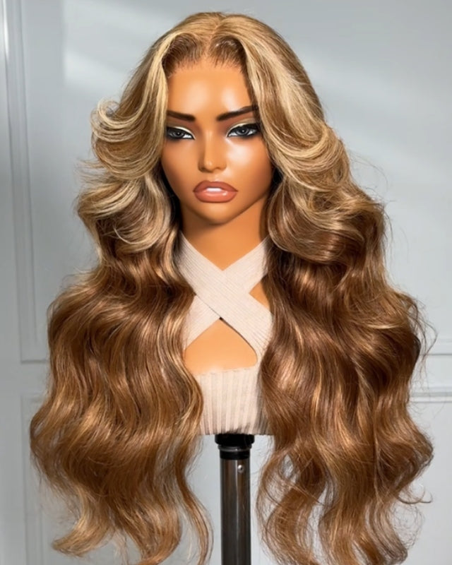 Honey Blonde Body Wave 5x5 Lace Closure Wig