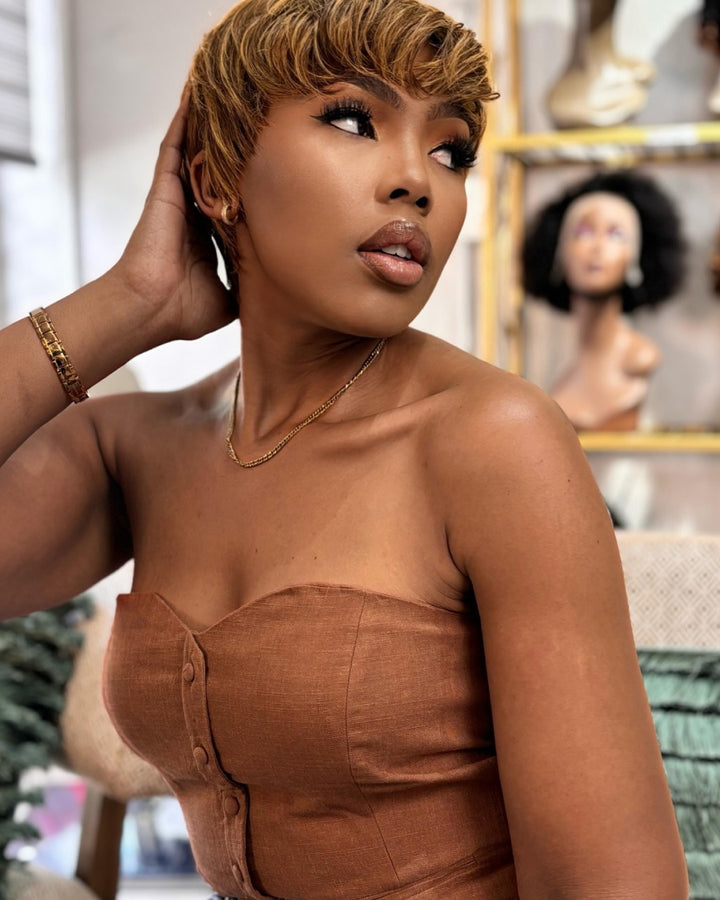 Wear & Go Straight Hair Pixie Bob Bangs Wig