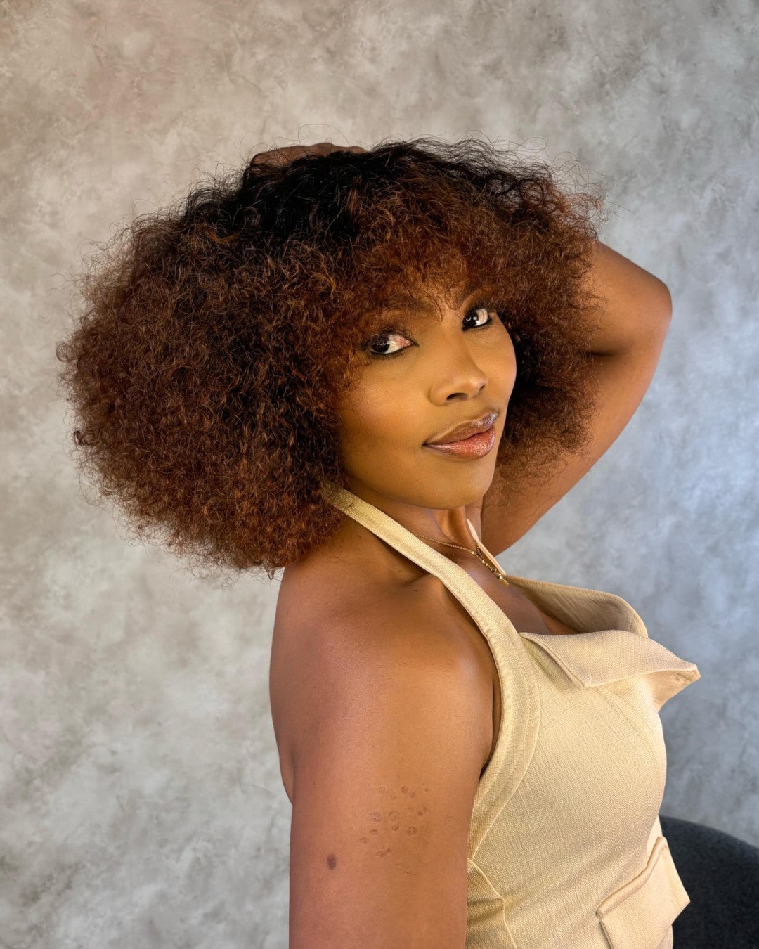 Rose Curly Double Drawn Fringe Wig