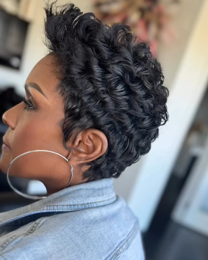 Short Hairstyle Curly Hair Full Lace Wig