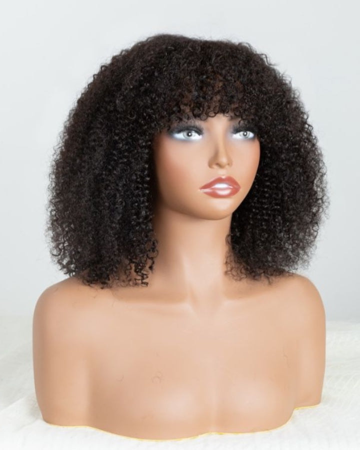 Natural Jerry Curly InvisiTop Bang Wig