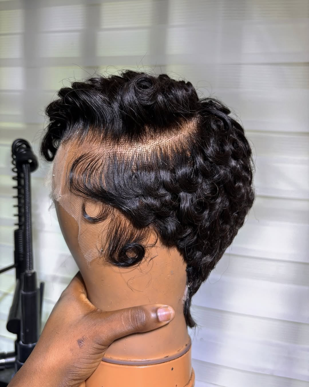 Finger Wave Short Pixie Lace Wig
