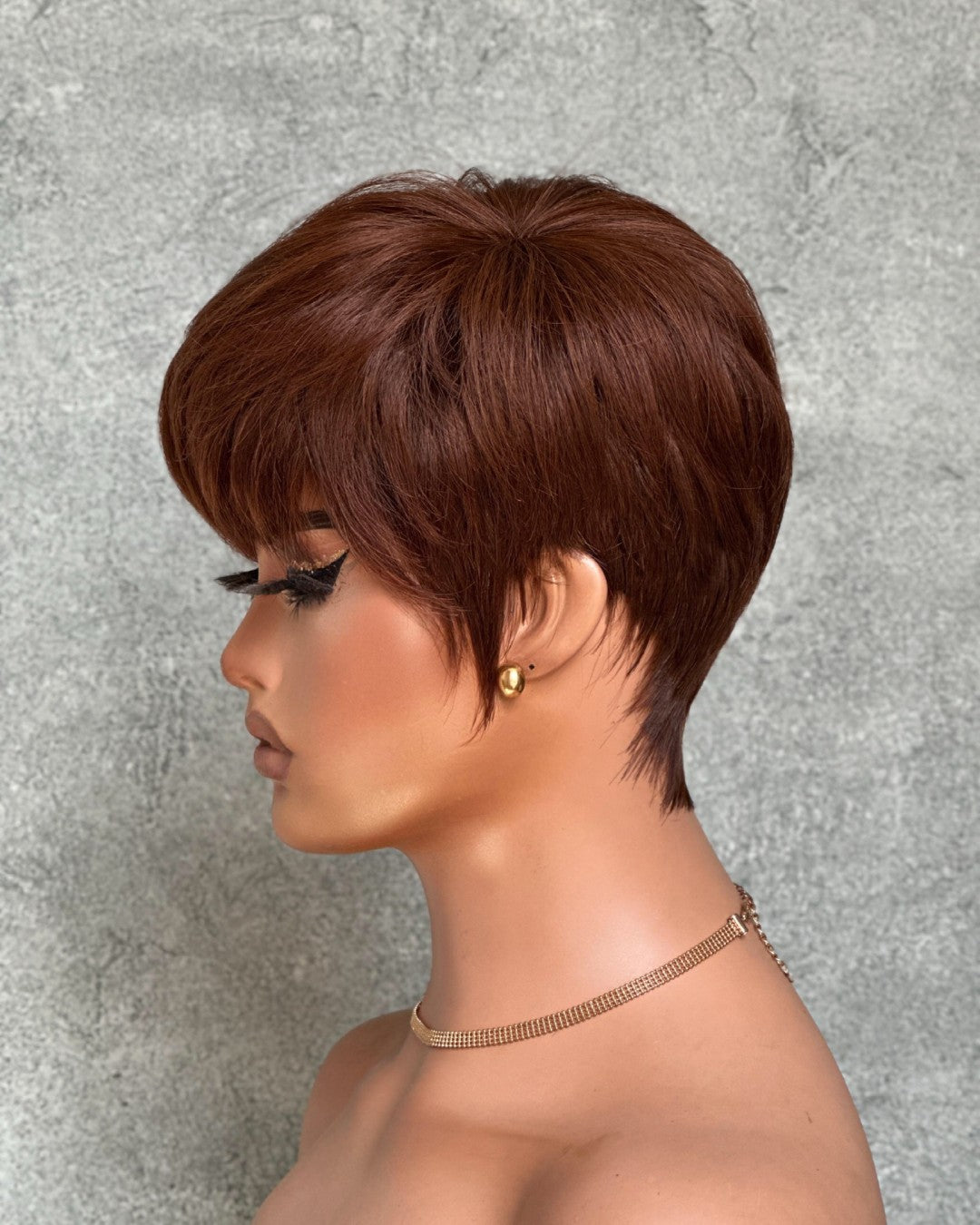 Put On & Go Layered Pixie Cut Human Hair Wig With Bangs