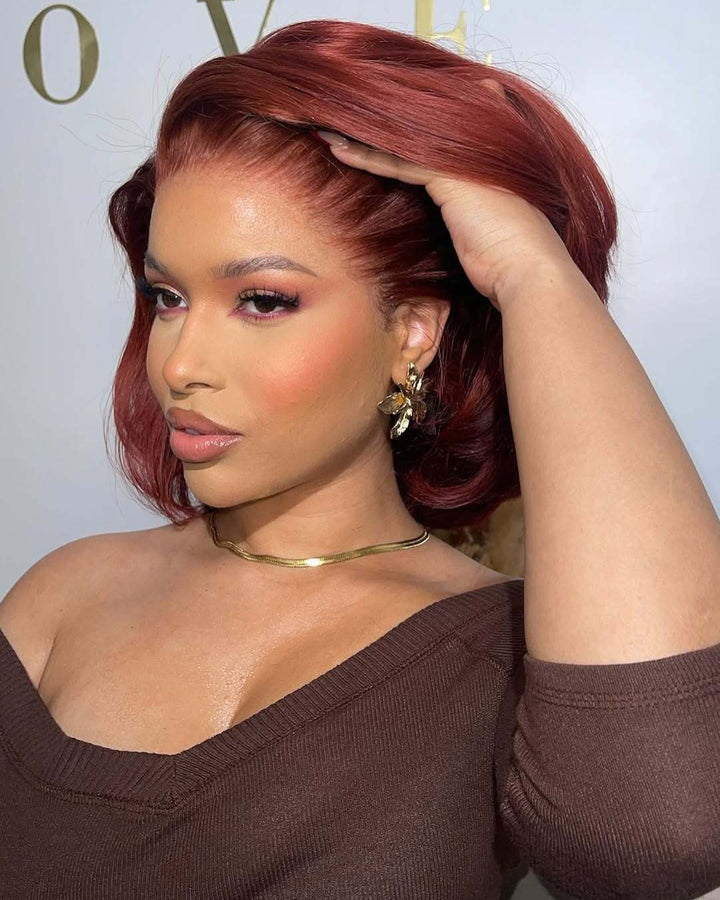 Red Ginger Color Layered 13x4 Lace Front Wig