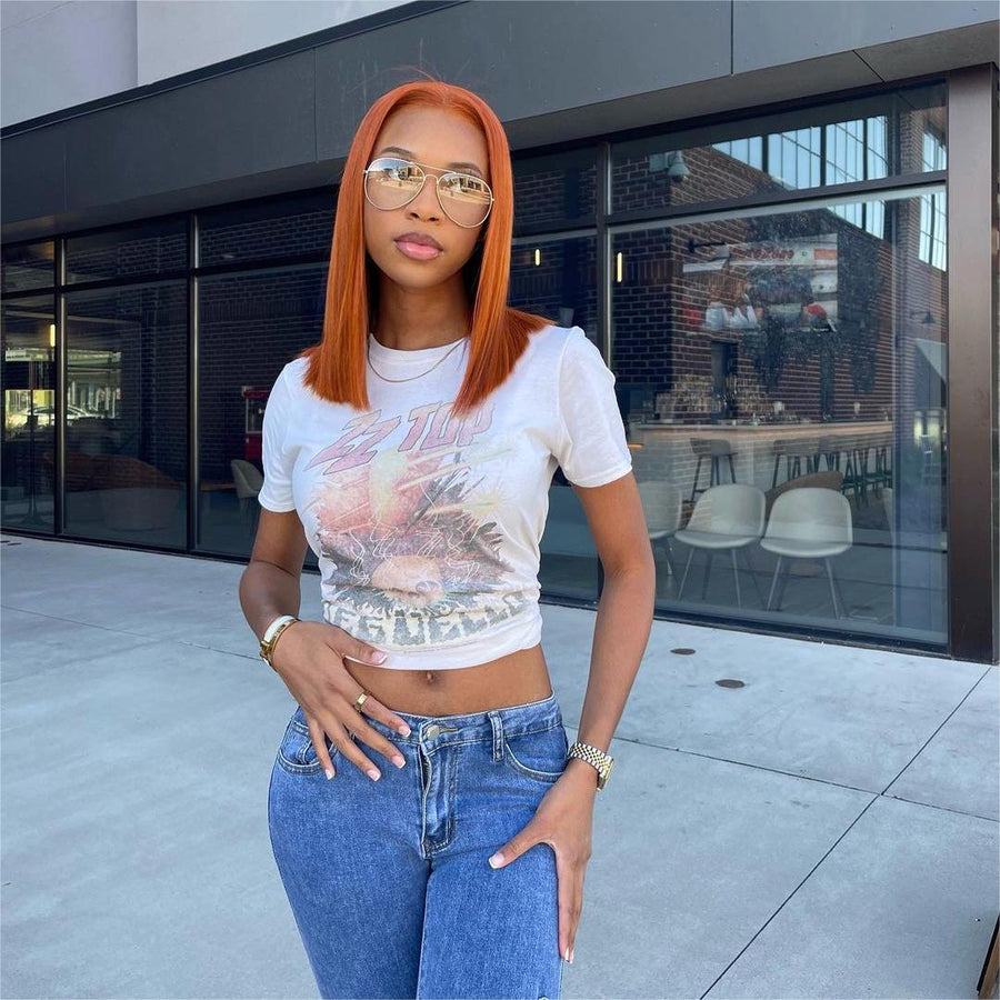 13x4 Lace Frontal Ginger Orange Straight Wig